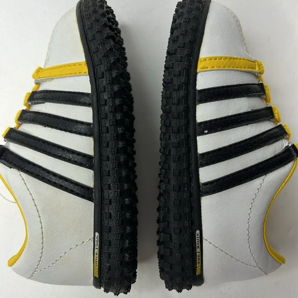 K-Swiss Toddler Turf‎ Soccer Shoes 5C EU21 White Black Yellow Lace Up Sneakers